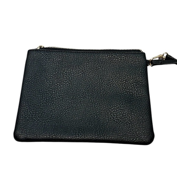 Steve Madden Black Wristlet Wallet W Gold Hardware - Picture 4 of 4
